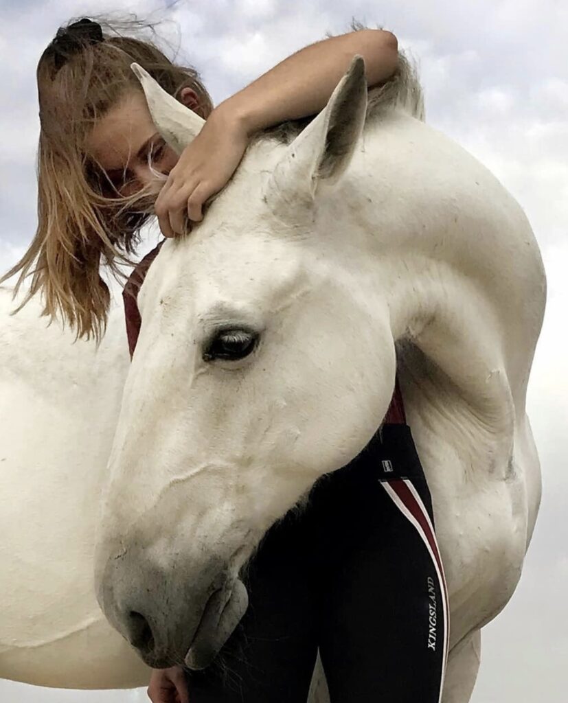 Mathilde Gregory with her horse Favory