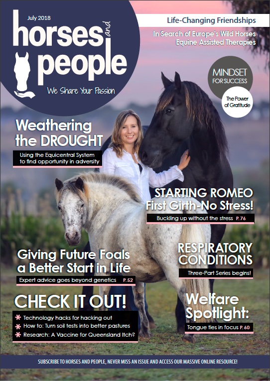 Horses and People Magazine July 2018 issue cover.